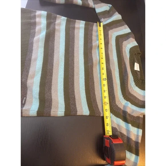 Columbia Womens Small Sweater Striped Crew Neck Angora Blend Gorpcore Hiking - Picture 7 of 8